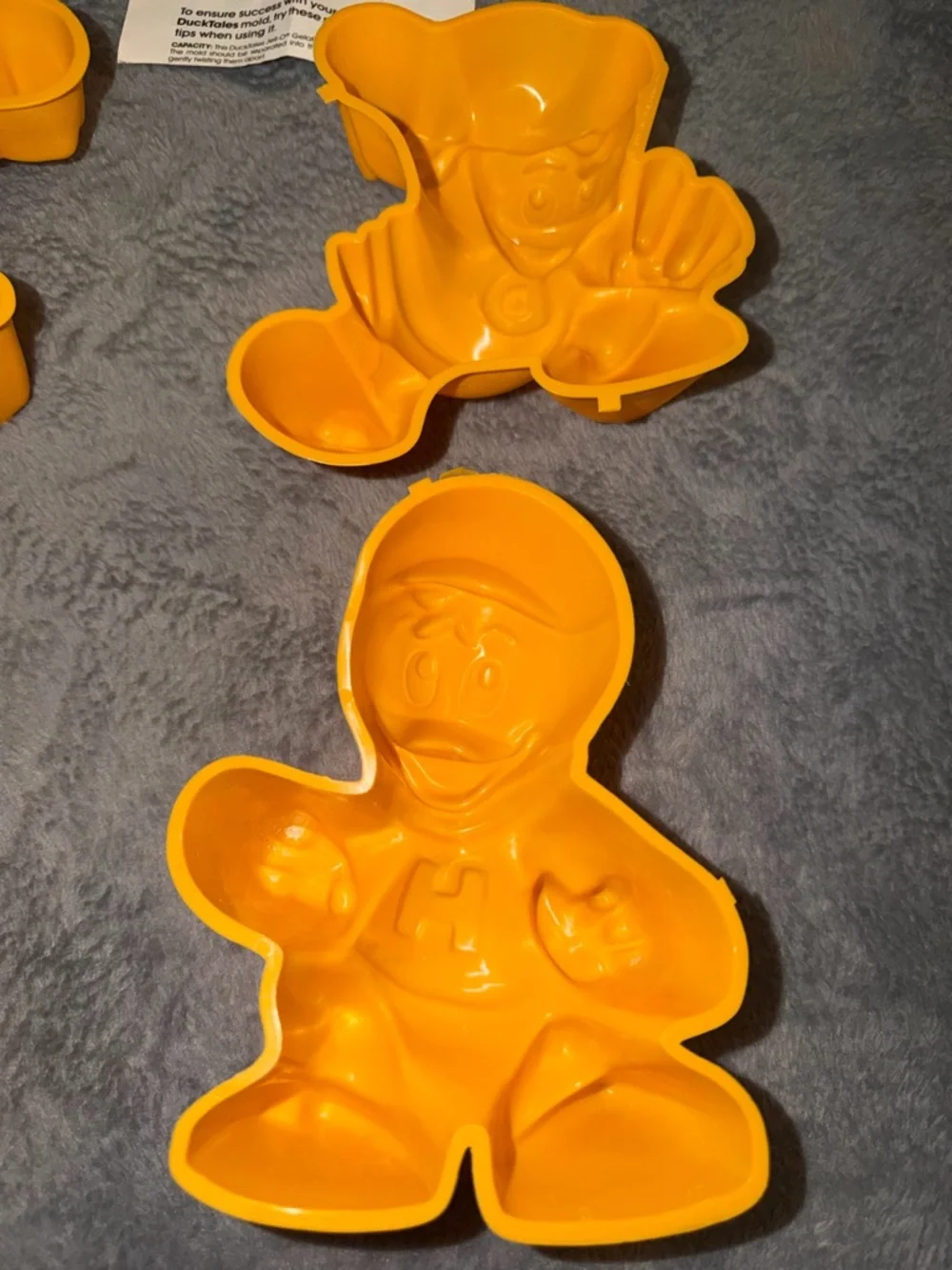 Vintage Disney Duck Tales Jello Mold 1989 Yellow Set of 4 Promotional Gelatin